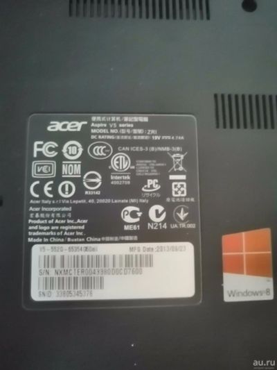 Лот: 13273407. Фото: 1. Ремонт Asus Aspire v5. Другие (ремонт и настройка техники, оборудования)