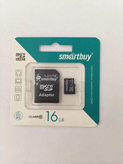 Лот: 10086760. Фото: 1. 16 Gb MicroSDHC карта памяти SmartBuy... Карты памяти