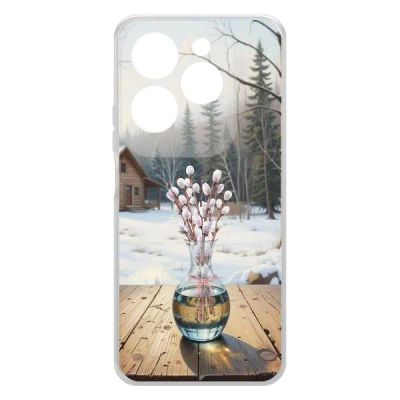 Лот: 25134792. Фото: 1. Чехол Krutoff Clear Case "Верба... Чехлы, бамперы
