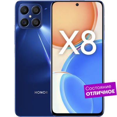 Лот: 22221626. Фото: 1. Смартфон HONOR X8 128GB Синий... Смартфоны