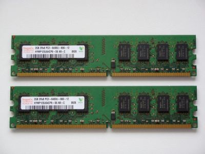 Лот: 10691185. Фото: 1. 4Gb (2Gb x 2) Hynix DDR2 800 Mhz... Оперативная память