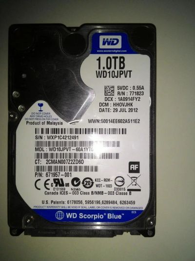 Лот: 10655766. Фото: 1. Western Digital WD10JPVT. Жёсткие диски (HDD)