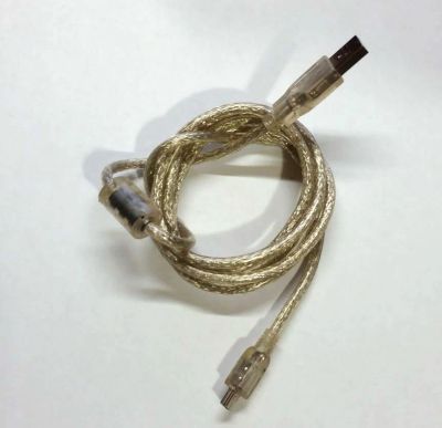 Лот: 7340322. Фото: 1. USB - miniUSB провод в прозрачной... Дата-кабели, переходники