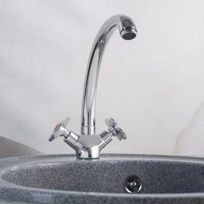 Лот: 24094589. Фото: 1. Смеситель для кухни, РМС, с кран-буксой... Смесители