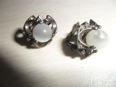 Лот: 744135. Фото: 1. Серьги. Серебро. Серьги, каффы