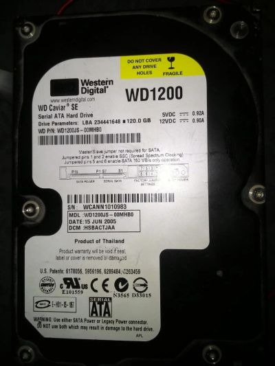 Лот: 9008183. Фото: 1. Western Digital WD1200JS + охлаждение... Жёсткие диски (HDD)