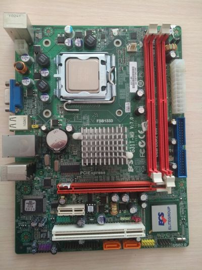 Лот: 14948807. Фото: 1. ECS G31T-M9 v7.0 + процессор dual... Материнские платы