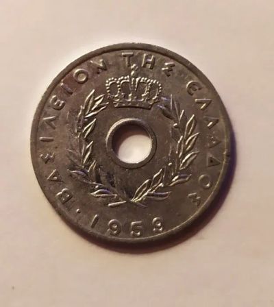 Лот: 25805464. Фото: 1. Греция 20 лепт 1959. Европа