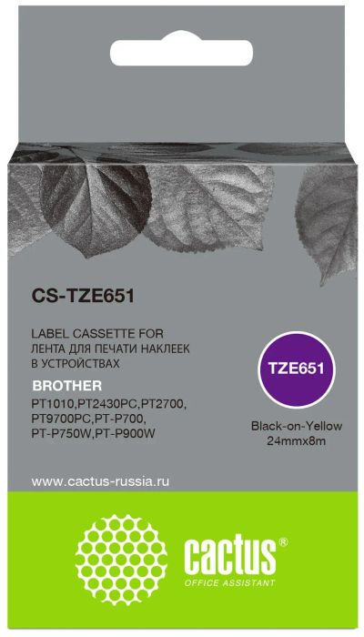 Лот: 24949357. Фото: 1. Картридж ленточный Cactus CS-TZE651... Картриджи, расходные материалы