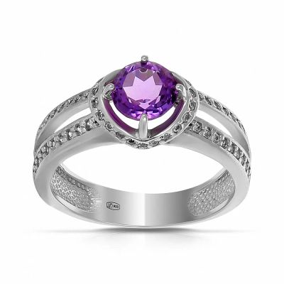 Лот: 23839425. Фото: 1. Кольцо TALANT из серебра с аметистом... Кольца, перстни