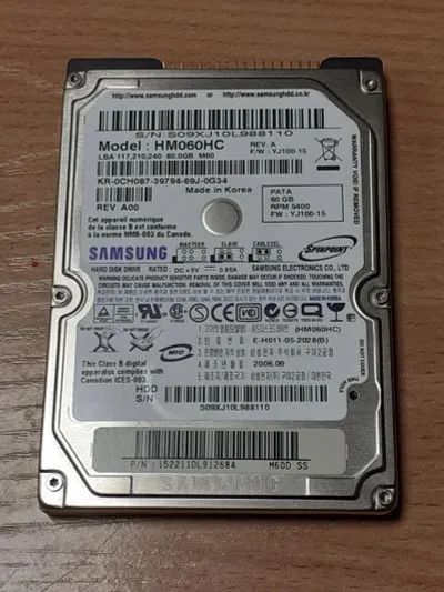 Лот: 19579497. Фото: 1. HDD жесткий диск ноутбука 60gb... Жёсткие диски (HDD)