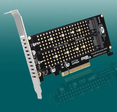 Лот: 11621802. Фото: 1. Двухпортовый NVMe SSD контроллер... Платы расширения, контроллеры, доп. порты