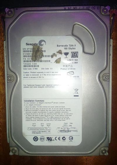 Лот: 11335313. Фото: 1. Жесткий диск Seagate 160 Гб (1... Жёсткие диски (HDD)