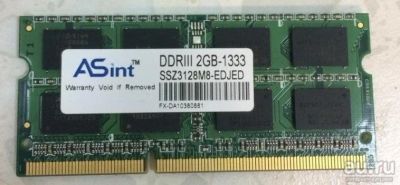 Лот: 8556777. Фото: 1. 2Gb DDR-3 ASint 1333Mhz Гарантия. Оперативная память