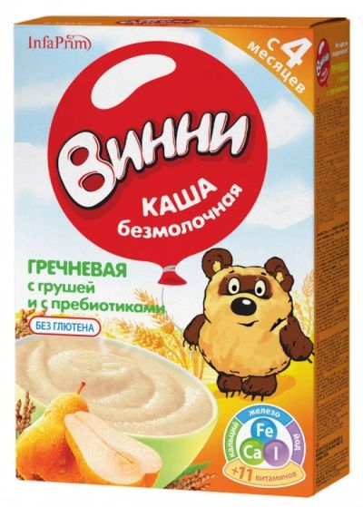 Лот: 6079610. Фото: 1. Каша "Винни" гречневая с грушей. Детское питание