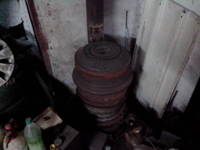 Лот: 7060664. Фото: 1. Печь буржуйка из авто-дисков. Печи для бани, сауны