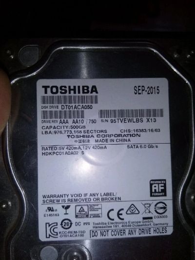 Лот: 12742025. Фото: 1. Toshiba. Жёсткие диски (HDD)