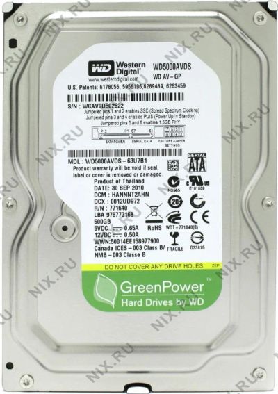 Лот: 10737890. Фото: 1. Жёсткий диск HDD 500 Gb SATA-II... Жёсткие диски