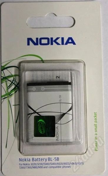 Лот: 3264885. Фото: 1. АКБ Аккумулятор BL-5B Nokia 5140... Аккумуляторы