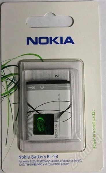 Лот: 400161. Фото: 1. Акб BL-5B Nokia 5140/ 3220/ 7260... Аккумуляторы