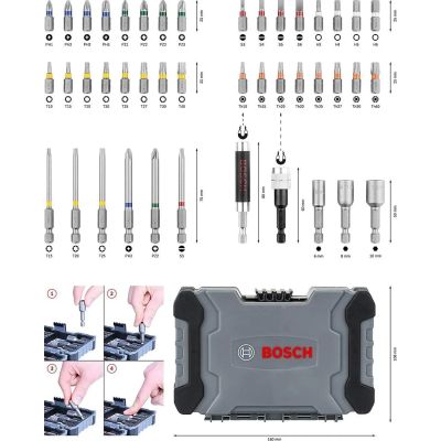 Лот: 25679190. Фото: 1. Набор бит Bosch 43 предмета (2607017702... Расходные материалы, сменные насадки