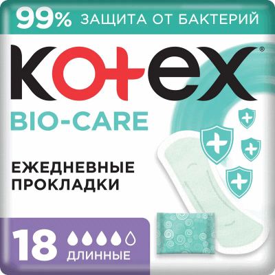 Лот: 25114658. Фото: 1. Kotex Био-Кэа Прокладки ежедневные... Лекарства