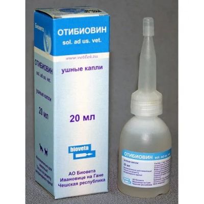 Лот: 22462529. Фото: 1. Капли Отибиовин 20мл кор ушные... Косметика для животных