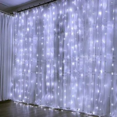 Лот: 19571924. Фото: 1. Штора 480LED белая, 3х2,5м прозр... Гирлянды, шарики, новогодние аксессуары