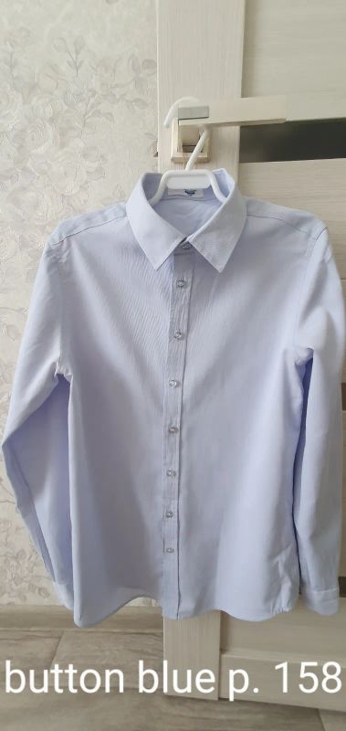 Лот: 20678280. Фото: 1. Рубашка для мальчика button blue. Рубашки, блузки, водолазки