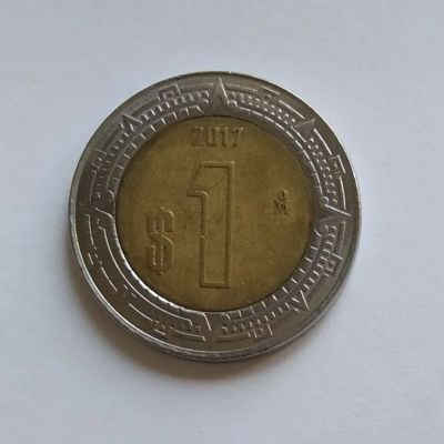 Лот: 19529786. Фото: 1. Мексика 1 песо 2017 г. Америка
