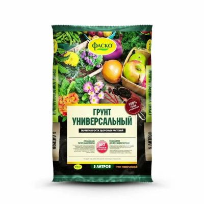 Лот: 24277717. Фото: 1. Грунт универсальный, 5 л, Фаско. Грунты, удобрения