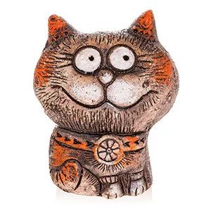 Лот: 10550408. Фото: 1. 39517 Фигура "Кот душевный", шамот... Фигурки, статуэтки