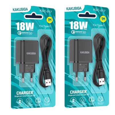 Лот: 22143365. Фото: 1. СЗУ KAKUSIGA KSC-917 USB-A+Type-C... Зарядные устройства, блоки питания, адаптеры сетевые для смартфонов