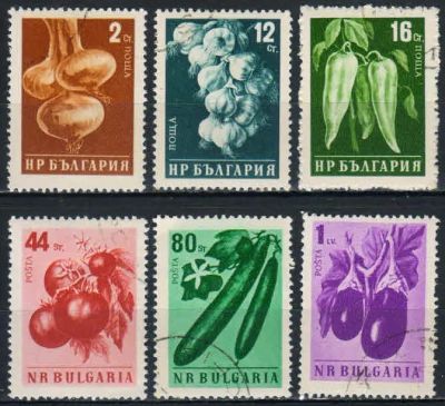 Лот: 19461282. Фото: 1. 1958. Болгария. Овощи. Полная... Марки