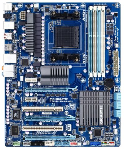 Лот: 13510490. Фото: 1. Материнская плата Gigabyte GA-990XA-UD3... Материнские платы