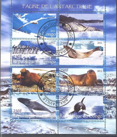Лот: 3249030. Фото: 1. малый лист морские животные. Марки
