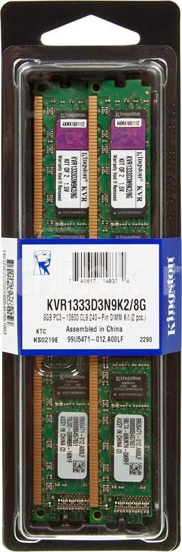 Лот: 11059009. Фото: 1. Kingston KVR1333D3N9K2/8G. Оперативная память