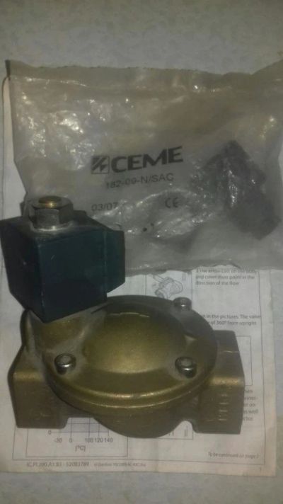 Лот: 10911423. Фото: 1. Клапан соленоидный Ceme 220V за... Запорная и предохранительная арматура