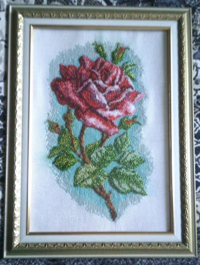 Лот: 15686433. Фото: 1. ручная вышивка "Роза". Вышивание