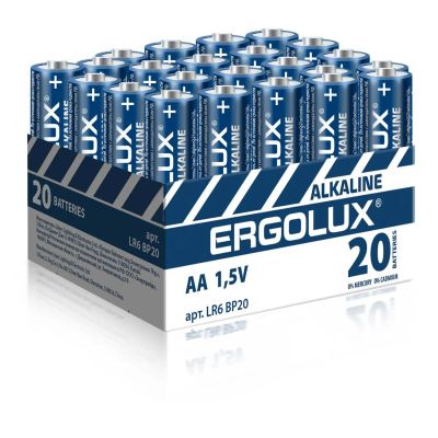 Лот: 24490989. Фото: 1. Батарейки Ergolux Alkaline LR6... Батарейки, аккумуляторы, элементы питания