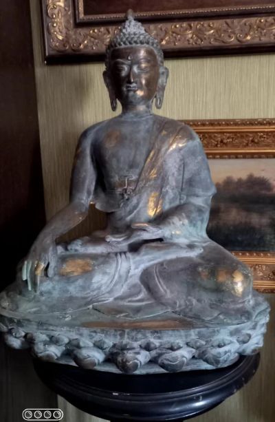 Лот: 16482764. Фото: 1. бронзовая статуэтка Будда,высота... Скульптуры