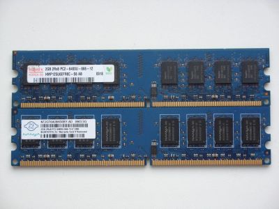 Лот: 10691187. Фото: 1. 4Gb (2Gb x 2) Hynix + Nanya DDR2... Оперативная память
