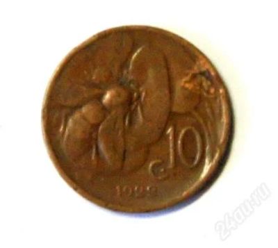 Лот: 2296959. Фото: 1. Италия. 10 чентезимо 1922 г.(249... Европа