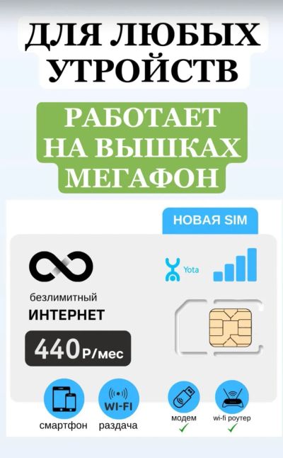 Лот: 24315413. Фото: 1. Yota сим карта / безлимитный интернет... SIM-карты, телефонные номера