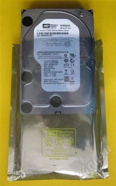 Лот: 282754. Фото: 1. HDD 500Gb WD5000AAKS SATA-II... Жёсткие диски (HDD)