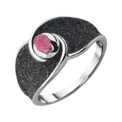 Лот: 23875125. Фото: 1. Серебряное кольцо с глиттером... Кольца, перстни