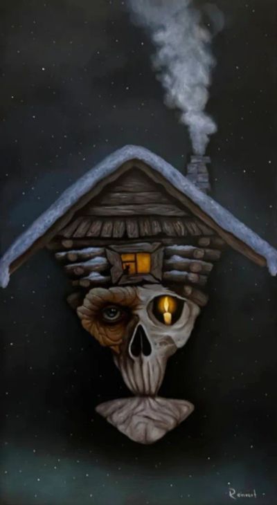 Лот: 25885707. Фото: 1. Картина холст масло охранник дома... Картины, рисунки