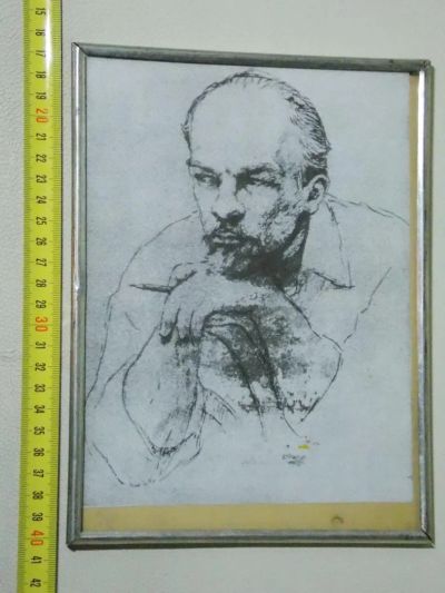 Лот: 6875159. Фото: 1. Ленин в рамке под стеклом. Предметы интерьера и быта