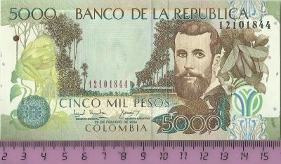 Лот: 5157994. Фото: 1. Колумбия. 5000 песо 2004 г.(Б... Америка