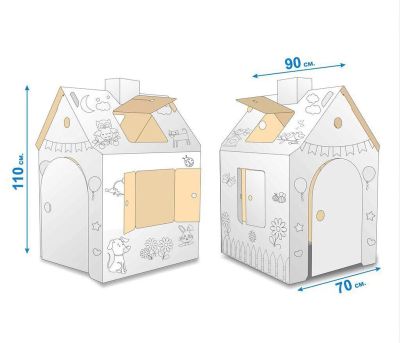 Лот: 10165461. Фото: 1. Домик из картона для игр и рисования... Игровые домики, палатки